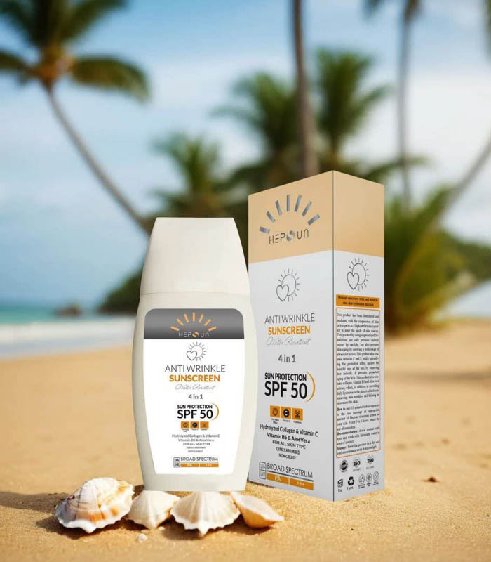 ضد آفتاب هپسان 50ML؛ SPF 50، بژطبیعی